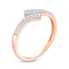 Thumbnail Image 2 of 0.23 CT. T.W. Diamond Double Row Bypass Anniversary Band in 10K Rose Gold
