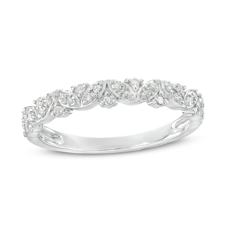 0.23 CT. T.W. Marquise-Shaped Multi-Diamond Alternating Anniversary Band in 10K White Gold