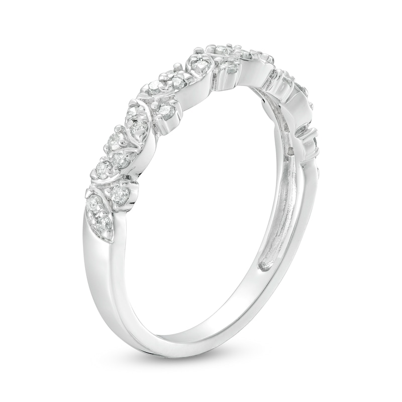 0.23 CT. T.W. Marquise-Shaped Multi-Diamond Alternating Anniversary Band in 10K White Gold