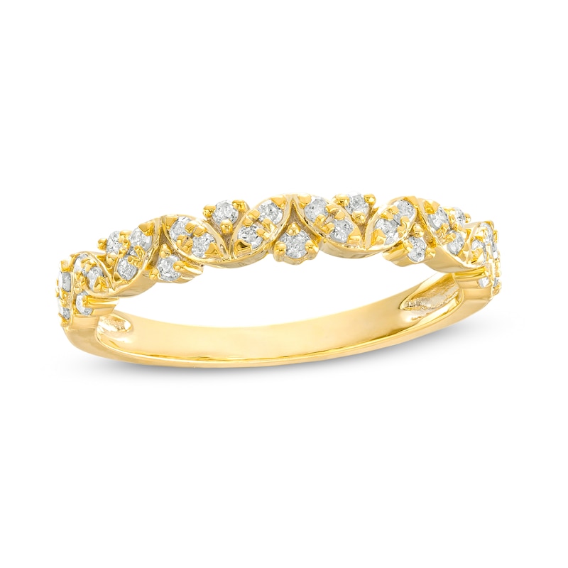 0.23 CT. T.W. Marquise-Shaped Multi-Diamond Alternating Anniversary Band in 10K Gold