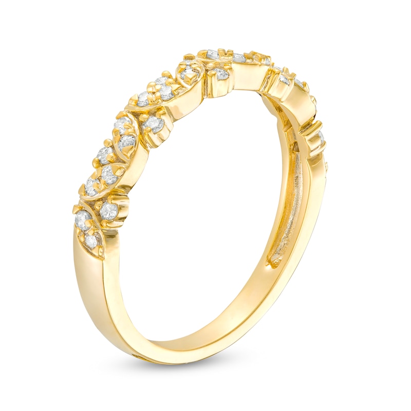 0.23 CT. T.W. Marquise-Shaped Multi-Diamond Alternating Anniversary Band in 10K Gold