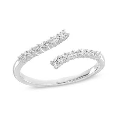 0.18 CT. T.W. Diamond Graduated Bypass Anniversary Band in 10K Gold