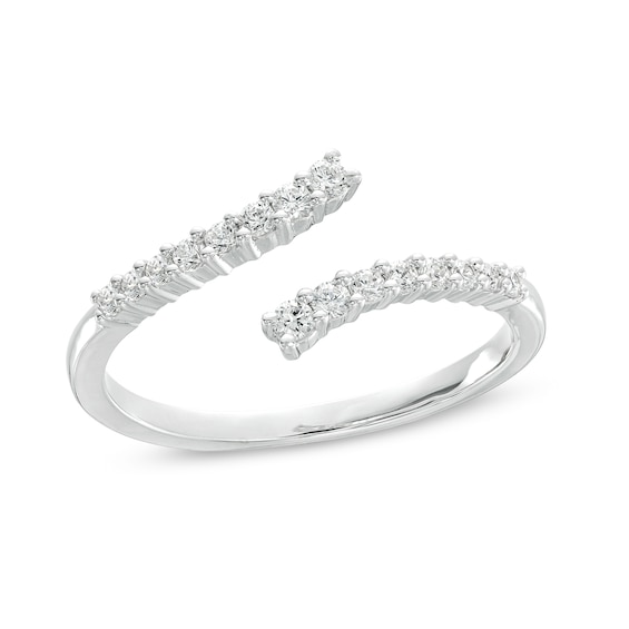 0.18 CT. T.W. Diamond Graduated Bypass Anniversary Band in 10K Gold