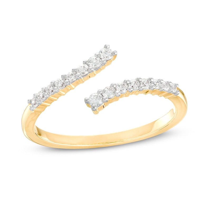 0.18 CT. T.W. Diamond Graduated Bypass Anniversary Band in 10K Gold