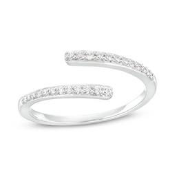 0.145 CT. T.W. Diamond Graduated Slant Bypass Anniversary Band in 10K White Gold