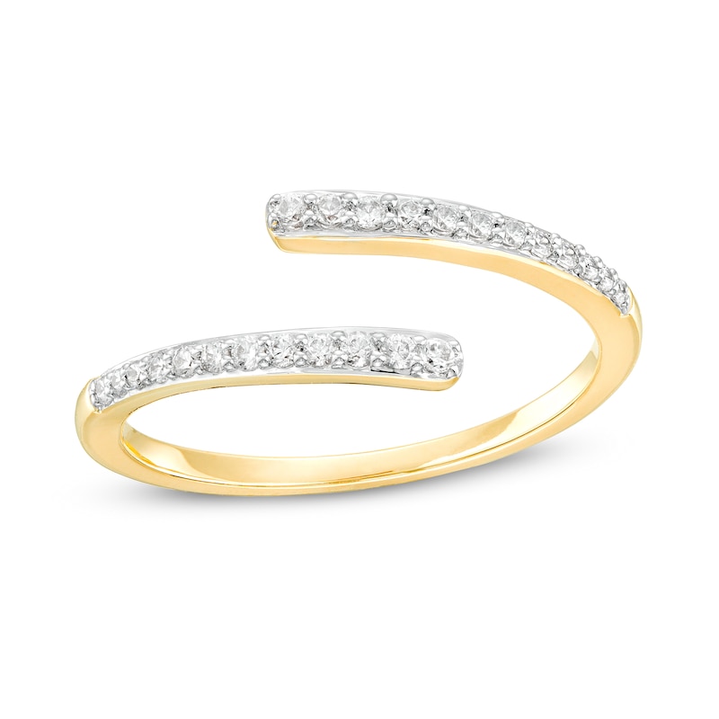 Main Image 1 of 0.145 CT. T.W. Diamond Graduated Slant Bypass Anniversary Band in 10K Gold