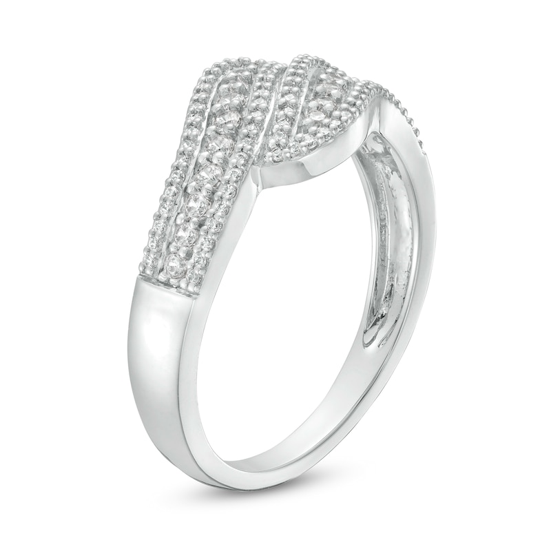 0.29 CT. T.W. Diamond Wave Triple Row Anniversary Band in 10K White Gold