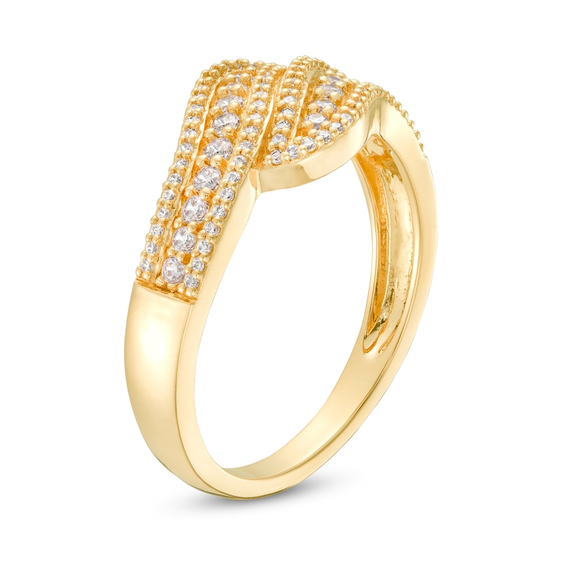 0.29 CT. T.W. Diamond Wave Triple Row Anniversary Band in 10K Gold
