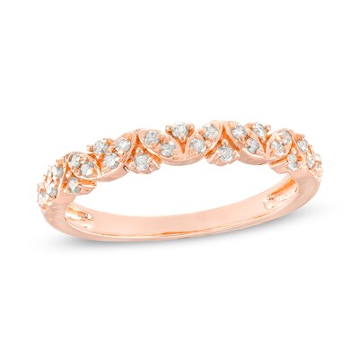 0.23 CT. T.W. Marquise-Shaped Multi-Diamond Alternating Anniversary Band in 10K Rose Gold