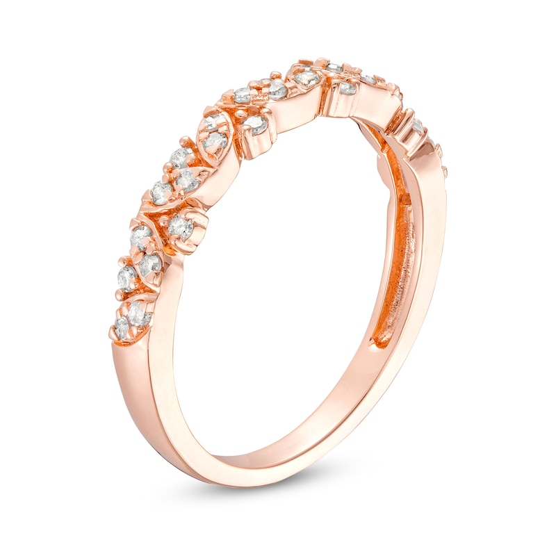 Main Image 3 of 0.23 CT. T.W. Marquise-Shaped Multi-Diamond Alternating Anniversary Band in 10K Rose Gold