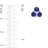 4.5mm Blue and White Lab-Created Sapphire Trio Pendant and Stud Earrings Set in Sterling Silver