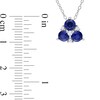 4.5mm Blue and White Lab-Created Sapphire Trio Pendant and Stud Earrings Set in Sterling Silver