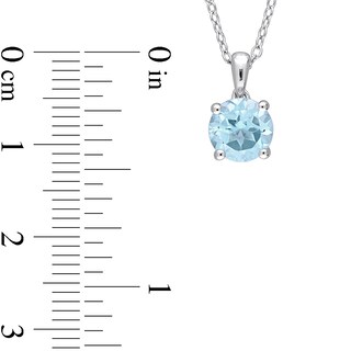 7.0mm Sky Blue Topaz Solitaire Pendant and Stud Earrings Set in Sterling Silver
