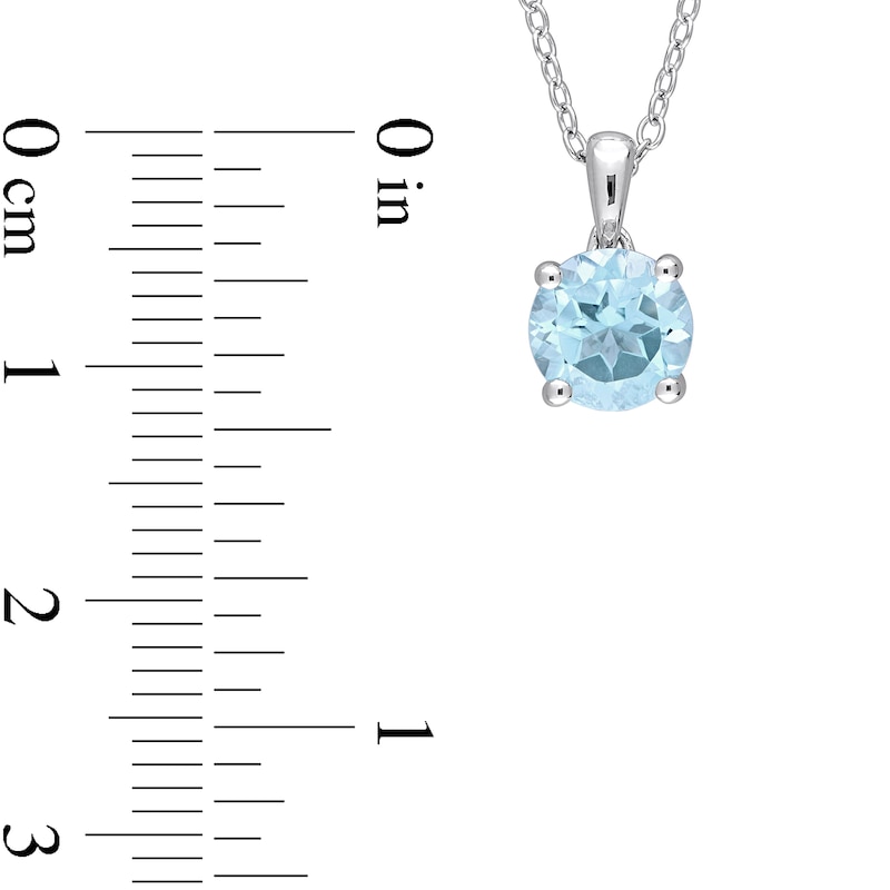 Main Image 5 of 7.0mm Sky Blue Topaz Solitaire Pendant and Stud Earrings Set in Sterling Silver