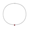 10.0mm Heart-Shaped Lab-Created Ruby and White Lab-Created Sapphire Necklace in Sterling Silver – 15"