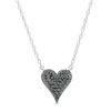 Thumbnail Image 0 of 0.07 CT. T.W. Black Multi-Diamond Heart Necklace in Sterling Silver