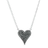 Thumbnail Image 1 of 0.07 CT. T.W. Black Multi-Diamond Heart Necklace in Sterling Silver