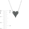 Thumbnail Image 2 of 0.07 CT. T.W. Black Multi-Diamond Heart Necklace in Sterling Silver