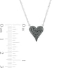 Thumbnail Image 3 of 0.07 CT. T.W. Black Multi-Diamond Heart Necklace in Sterling Silver