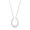 Thumbnail Image 1 of 0.16 CT. T.W. Diamond Horseshoe Necklace in Sterling Silver