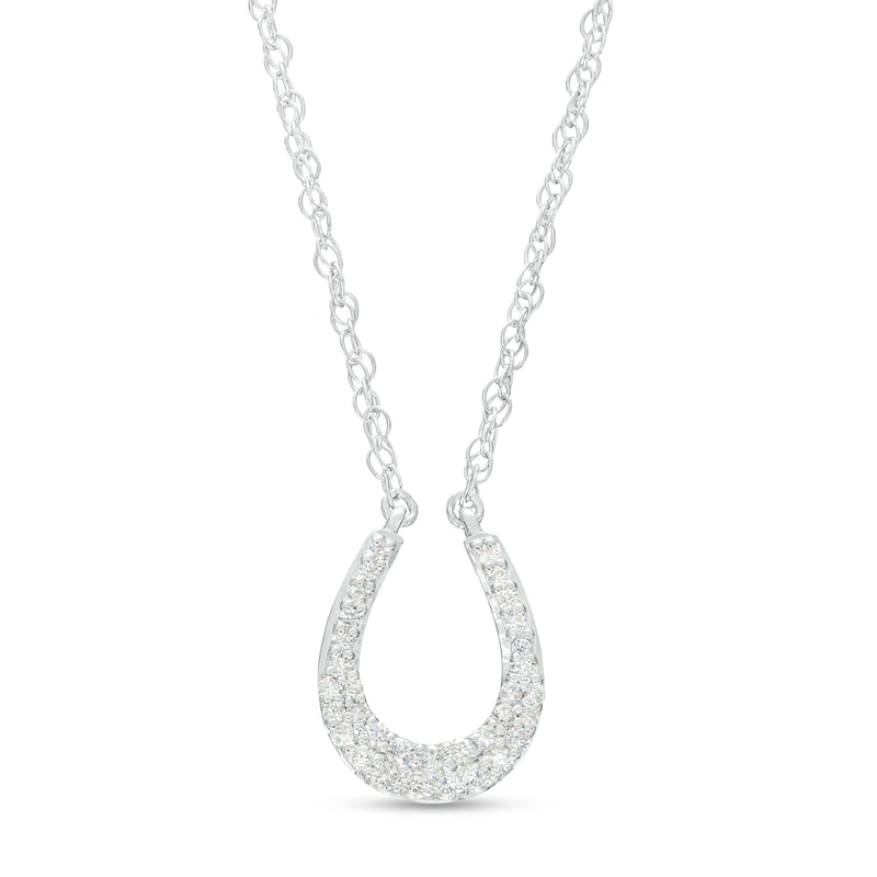 0.16 CT. T.W. Diamond Horseshoe Necklace in Sterling Silver