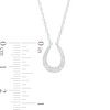 Thumbnail Image 3 of 0.16 CT. T.W. Diamond Horseshoe Necklace in Sterling Silver