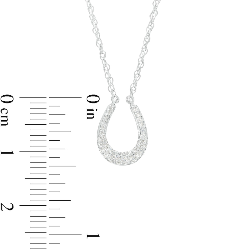 0.16 CT. T.W. Diamond Horseshoe Necklace in Sterling Silver