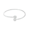 Thumbnail Image 1 of 0.20 CT. T.W. Multi-Diamond Double Circle Bypass Flexible Bangle in Sterling Silver