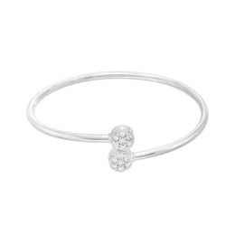 0.20 CT. T.W. Multi-Diamond Double Circle Bypass Flexible Bangle in Sterling Silver