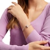 Thumbnail Image 2 of 0.20 CT. T.W. Multi-Diamond Double Circle Bypass Flexible Bangle in Sterling Silver