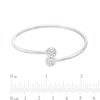 Thumbnail Image 2 of 0.20 CT. T.W. Multi-Diamond Double Circle Bypass Flexible Bangle in Sterling Silver