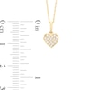 Child's Cubic Zirconia and Diamond-Cut Heart Cluster Pendant in 14K Gold - 15"