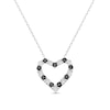 Thumbnail Image 1 of 0.70 CT. T.W. Black and White Diamond Alternating Open Heart Pendant in Sterling Silver - 16"