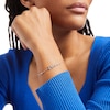 Thumbnail Image 2 of 0.04 CT. T.W. Diamond Cursive Script &quot;Love&quot; Bracelet in Sterling Silver – 7.5&quot;