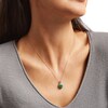 Thumbnail Image 2 of Oval Emerald and 0.15 CT. T.W. Diamond Double Scallop Frame Pendant in 10K Gold