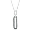 0.20 CT. T.W. Black and White Diamond Paperclip Link Pendant in Sterling Silver