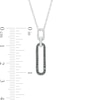 0.20 CT. T.W. Black and White Diamond Paperclip Link Pendant in Sterling Silver