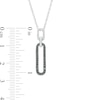 Thumbnail Image 2 of 0.20 CT. T.W. Black and White Diamond Paper Clip Link Pendant in Sterling Silver