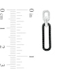 Thumbnail Image 3 of 0.25 CT. T.W. Black and White Diamond Paper Clip Link Drop Earrings in Sterling Silver