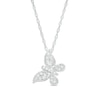 Thumbnail Image 1 of 0.15 CT. T.W. Diamond Butterfly Pendant in Sterling Silver