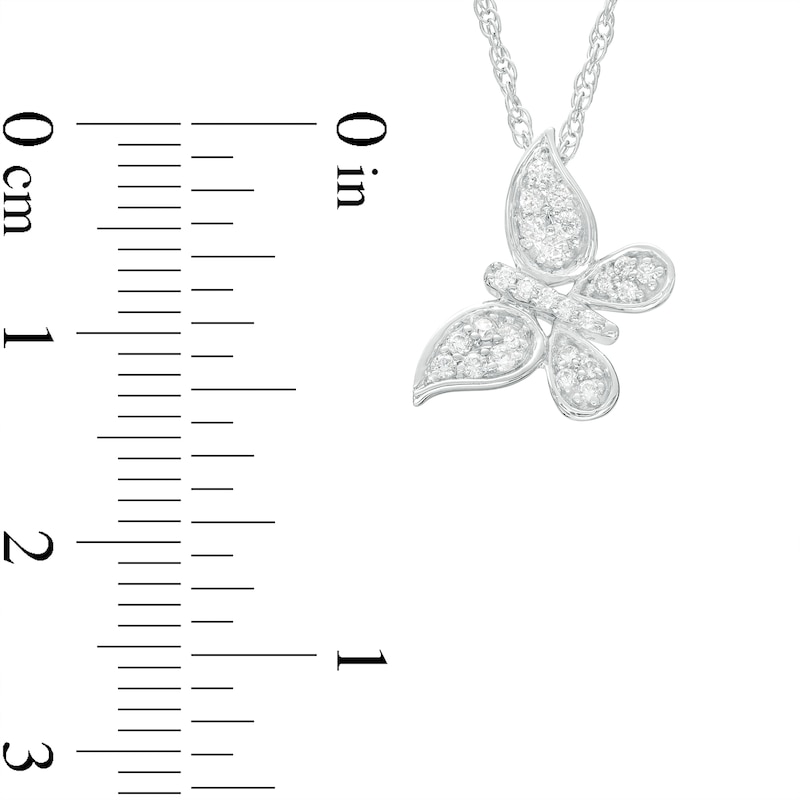 Main Image 2 of 0.15 CT. T.W. Diamond Butterfly Pendant in Sterling Silver