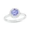 Thumbnail Image 0 of 6.0mm Tanzanite and 0.15 CT. T.W. Diamond Frame Ring in 10K White Gold