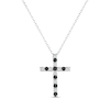 Thumbnail Image 1 of 0.58 CT. T.W. Black and White Diamond Alternating Cross Pendant in Sterling Silver - 16"