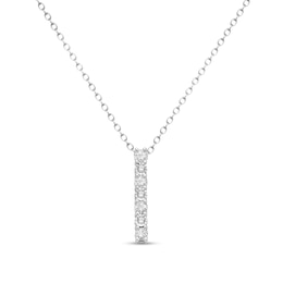 0.31 CT. T.W. Diamond Vertical Bar Pendant in Sterling Silver - 16"