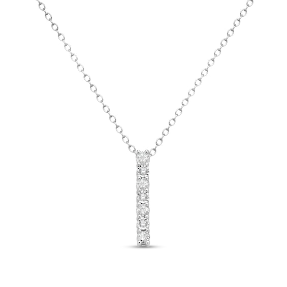 0.31 CT. T.W. Diamond Vertical Bar Pendant in Sterling Silver - 16"