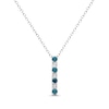 Thumbnail Image 1 of 0.31 CT. T.W. Blue and White Diamond Alternating Bar Pendant in Sterling Silver - 16"