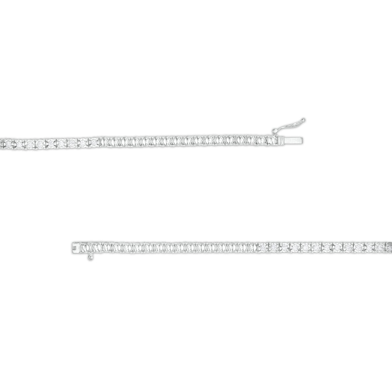 Main Image 3 of 4.53 CT. T.W. Diamond Tennis Necklace in Sterling Silver