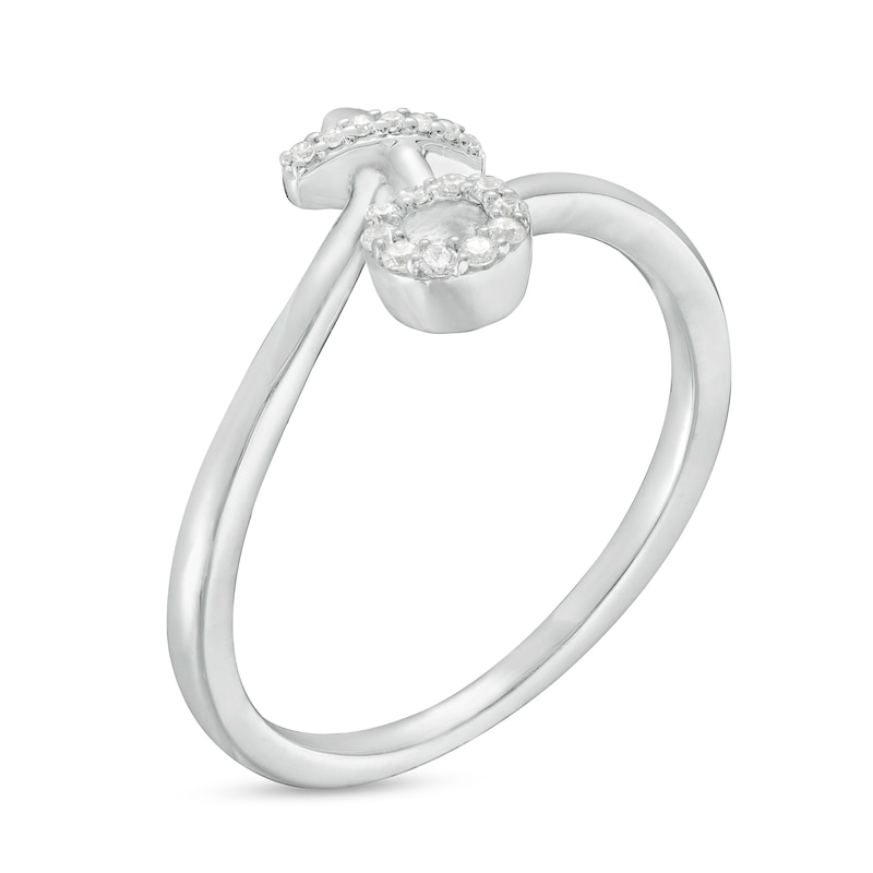 0.065 CT. T.W. Diamond "XO" Bypass Open Ring in Sterling Silver