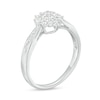 Thumbnail Image 2 of 0.24 CT. T.W. Multi-Diamond Starburst Promise Ring in Sterling Silver