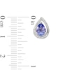 Thumbnail Image 3 of Pear-Shaped Tanzanite and 0.07 CT. T.W. Diamond Stud Earrings in Sterling Silver